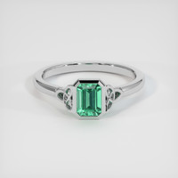 0.75 Ct. Emerald Ring, 18K White Gold 1
