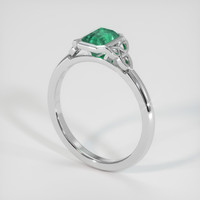 0.75 Ct. Emerald Ring, 18K White Gold 2