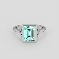 3.42 Ct. Emerald Ring, 18K White Gold 1
