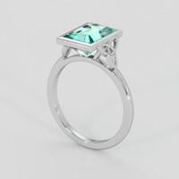 3.42 Ct. Emerald Ring, 18K White Gold 2