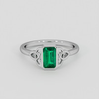 0.90 Ct. Emerald Ring, 18K White Gold 1