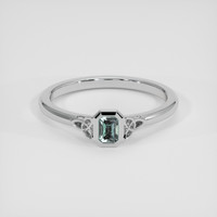 0.29 Ct. Green to Purple Alexandrite Ring, 18K White Gold 1