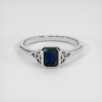1.22 Ct. Blue Sapphire Ring, 18K White Gold 1