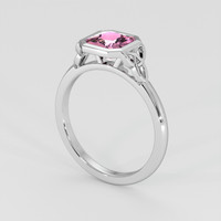 1.25 Ct. Pink Sapphire Ring, 18K White Gold 2