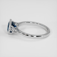 1.57 Ct. Greenish Blue Sapphire Ring, 18K White Gold 4
