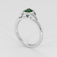 1.00 Ct. Green Sapphire Ring, 18K White Gold 2