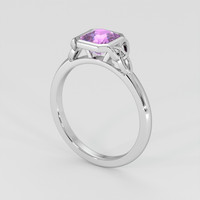 1.18 Ct. Purplish Pink Sapphire Ring, 18K White Gold 2