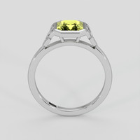2.00 Ct. Yellowish Green Sapphire Ring, 18K White Gold 3