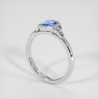 0.58 Ct. Blue Sapphire Ring, 18K White Gold 2