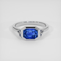 1.51 Ct. Blue Sapphire Ring, 18K White Gold 1