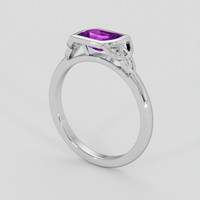 0.96 Ct. Purple Sapphire Ring, 18K White Gold 2