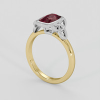 1.77 Ct. Purplish Red Almandine Garnet Ring, 14K White & Yellow 2