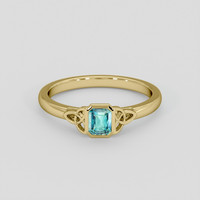 0.34 Ct. Bluish Green Grandidierite Ring, 10K Yellow Gold 1
