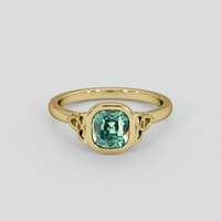 2.06 Ct. Bluish Green Sapphire Ring, 10K Yellow Gold 1