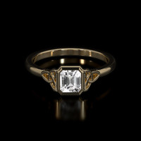 0.79 Ct. White Sapphire Ring, 10K Yellow Gold 1