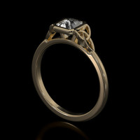 0.79 Ct. White Sapphire Ring, 10K Yellow Gold 2