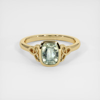 1.32 Ct. Yellowish Green Sapphire Ring, 10K Yellow Gold 1