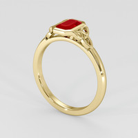 0.63 Ct. Pinkish Red Ruby Ring, 14K Yellow Gold 2