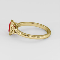 0.63 Ct. Pinkish Red Ruby Ring, 14K Yellow Gold 4