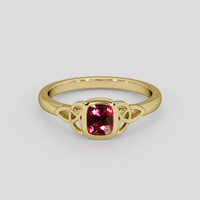 0.64 Ct. Pinkish Red Ruby Ring, 14K Yellow Gold 1