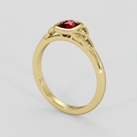 0.64 Ct. Pinkish Red Ruby Ring, 14K Yellow Gold 2