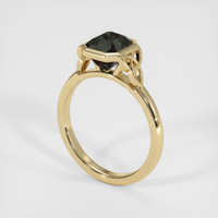 2.11 Ct. Bluish Green Sapphire Ring, 14K Yellow Gold 2