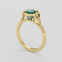 2.06 Ct. Bluish Green Sapphire Ring, 14K Yellow Gold 2
