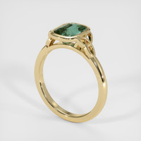 2.09 Ct. Bluish Green Sapphire Ring, 14K Yellow Gold 2