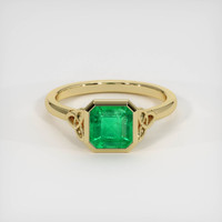 1.51 Ct. Emerald Ring, 18K Yellow Gold 1