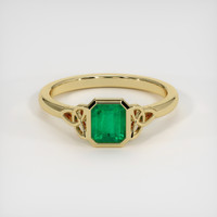 0.75 Ct. Emerald Ring, 18K Yellow Gold 1