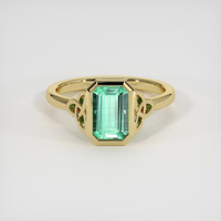 1.18 Ct. Emerald Ring, 18K Yellow Gold 1