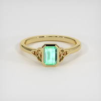 1.04 Ct. Emerald Ring, 18K Yellow Gold 1