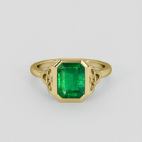 2.08 Ct. Emerald Ring, 18K Yellow Gold 1