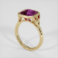 3.05 Ct. Reddish Purple Rhodolite Garnet Ring, 18K Yellow Gold 2