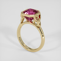 3.52 Ct. Purplish Pink Rhodolite Garnet Ring, 18K Yellow Gold 2