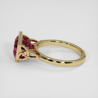 3.52 Ct. Purplish Pink Rhodolite Garnet Ring, 18K Yellow Gold 4