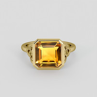 4.76 Ct. Orangish Yellow Citrine Ring, 18K Yellow Gold 1