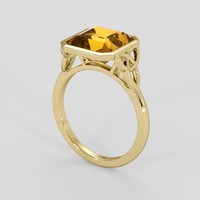 4.76 Ct. Orangish Yellow Citrine Ring, 18K Yellow Gold 2