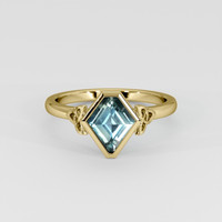 1.18 Ct. Greenish Blue Sapphire Ring, 18K Yellow Gold 1