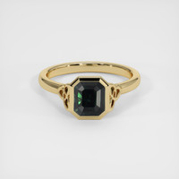 2.11 Ct. Bluish Green Sapphire Ring, 18K Yellow Gold 1