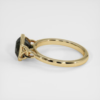 2.11 Ct. Bluish Green Sapphire Ring, 18K Yellow Gold 4