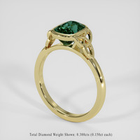 3.10 Ct. Bluish Green Sapphire Ring, 18K Yellow Gold 2