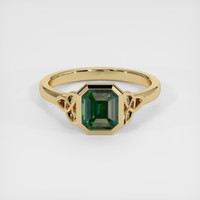 1.58 Ct. Green Sapphire Ring, 18K Yellow Gold 1