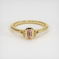 0.61 Ct. Padparadscha Sapphire Ring, 18K Yellow Gold 1