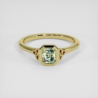 0.85 Ct. Greenish Yellow Sapphire Ring, 18K Yellow Gold 1
