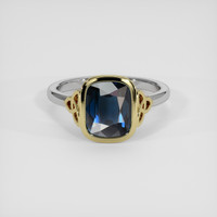 2.40 Ct. Blue Spinel Ring, 14K Yellow & White 1