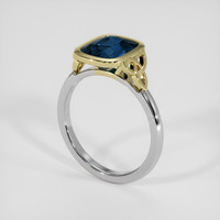 2.40 Ct. Blue Spinel Ring, 14K Yellow & White 2