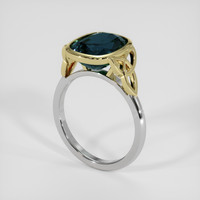 5.47 Ct. Blue Spinel Ring, 14K Yellow & White 2