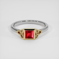 0.48 Ct. Ruby Ring, 14K Yellow & White 1
