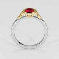 1.01 Ct. Pinkish Red Ruby Ring, 14K Yellow & White 3